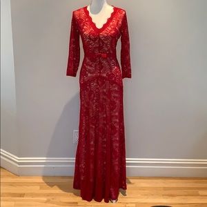 Red or Black Lace Overlay Dress